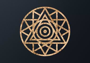 Gold Geometric Glyph Sign