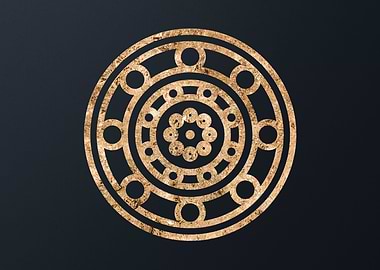 Gold Geometric Glyph Sign