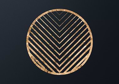 Gold Geometric Glyph Sign