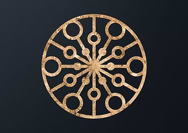 Gold Geometric Glyph Sign