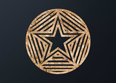 Gold Geometric Glyph Sign