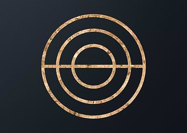 Gold Geometric Glyph Sign