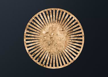 Gold Geometric Glyph Sign