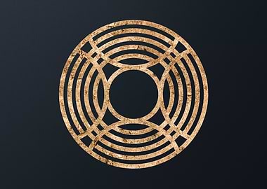 Gold Geometric Glyph Sign
