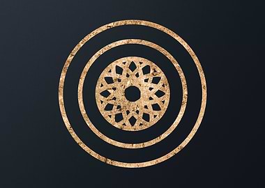 Gold Geometric Glyph Sign