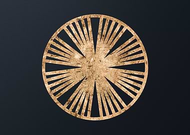 Gold Geometric Glyph Sign