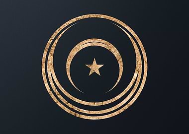 Gold Geometric Glyph Sign