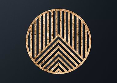 Gold Geometric Glyph Sign