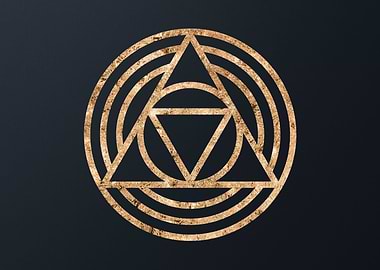 Gold Geometric Glyph Sign