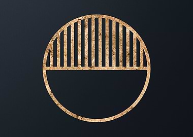 Gold Geometric Glyph Sign