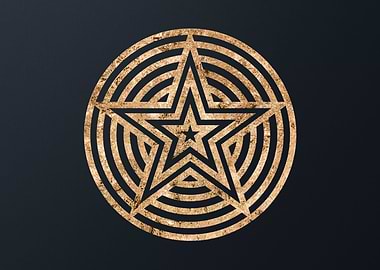 Gold Geometric Glyph Sign