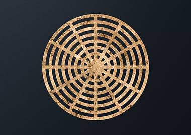 Gold Geometric Glyph Sign