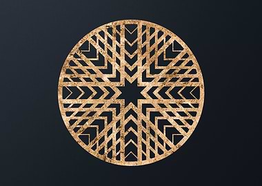 Gold Geometric Glyph Sign