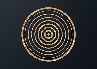 Gold Geometric Glyph Sign