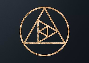 Gold Geometric Glyph Sign