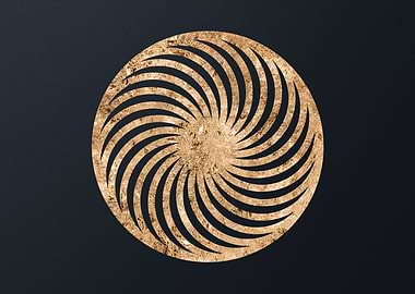 Gold Geometric Glyph Sign