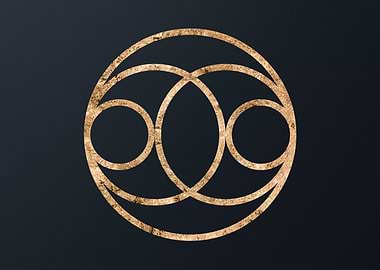 Gold Geometric Glyph Sign