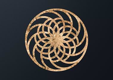 Gold Geometric Glyph Sign