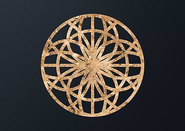 Gold Geometric Glyph Sign
