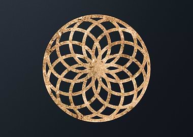 Gold Geometric Glyph Sign