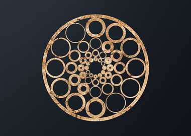 Gold Geometric Glyph Sign