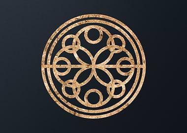 Gold Geometric Glyph Sign