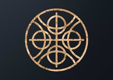 Gold Geometric Glyph Sign