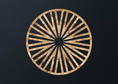 Gold Geometric Glyph Sign