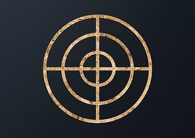 Gold Geometric Glyph Sign
