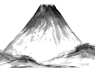 Big mountain ink painting