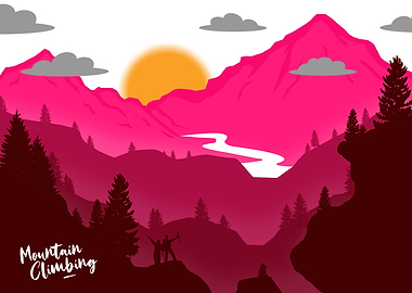 MOUNTAIN CLIMB FLAT DESIGN
