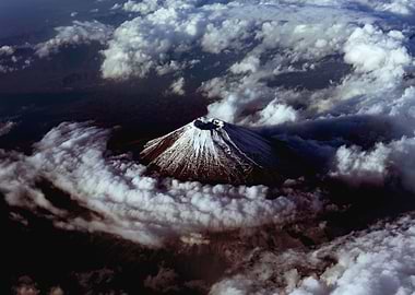 Aerial view Mount Fuji