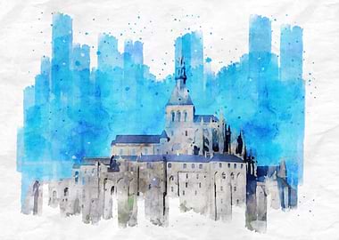 Mont St Michel Watercolor