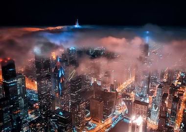 City beneath the fog
