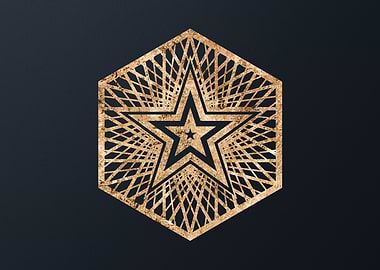 Gold Geometric Glyph Signs