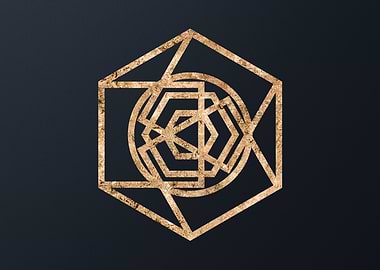 Gold Geometric Glyph Runes