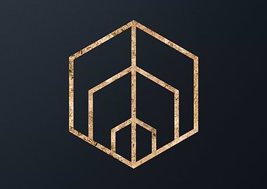 Gold Geometric Glyph Signs
