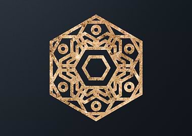 Gold Geometric Glyph Runes