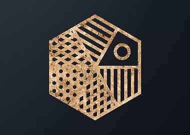 Gold Geometric Glyph Runes