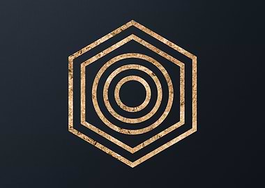 Gold Geometric Glyph Signs