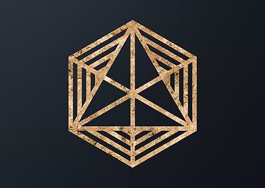Gold Geometric Glyph Signs