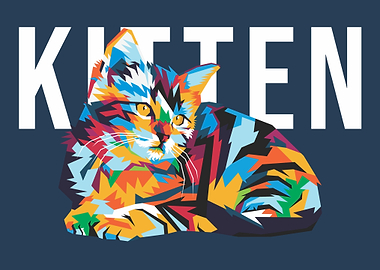 kitten pop art style