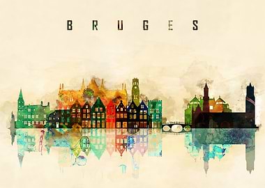 Bruges Belgium Skyline