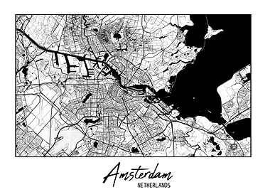Amsterdam Minimalist Map