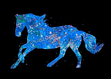 Horse blue art