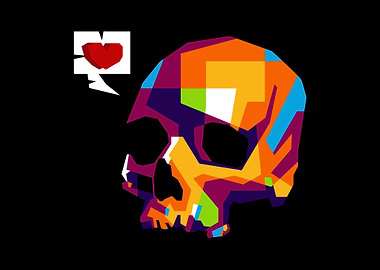 Skull in pop art style