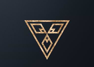 Gold Geometric Glyph Sign