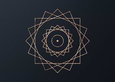 Gold Geometric Glyph Rune