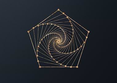 Gold Geometric Glyph Sign