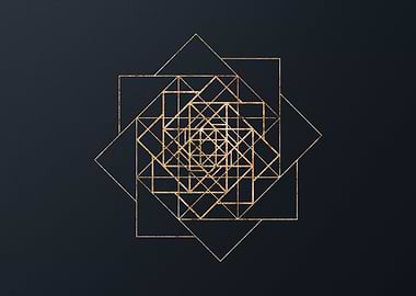 Gold Geometric Glyph Sign